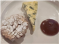 almond tart with blue cheese